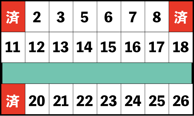 区画図 １聖地　Ａ区（全24区画）